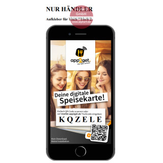app2get Label Aufkleber mit Tischnummern-Feld