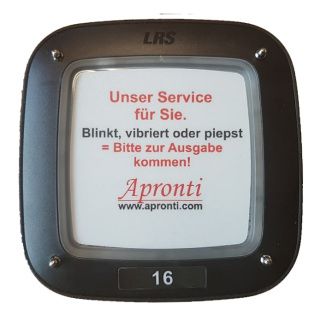 Gast- und Kundenrufsystem (Gäste-Pager) in Untersetzerform - auch als Kellnerpager nutzbar