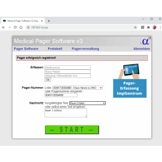 SMS Pager-Software, Miete inklusive Support