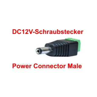 Praktischer DC Schraub-Stecker f&uuml;r Kameras 12V, Power Connector Male