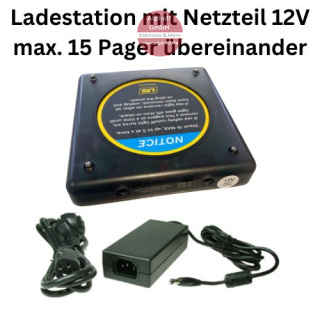 Gleichspannungs-Ladestation für Logistik-Pager in Untersetzerform CS8 + stabilisiertes Netzteil
