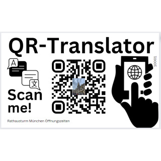 QR-Code für 33 Sprachen mit 1 Jahr Speicherdauer, Preis pro A4 Seite