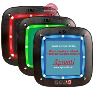LED Gäste-Pager in Untersetzerform mit roter, grüner oder blauer LEDs